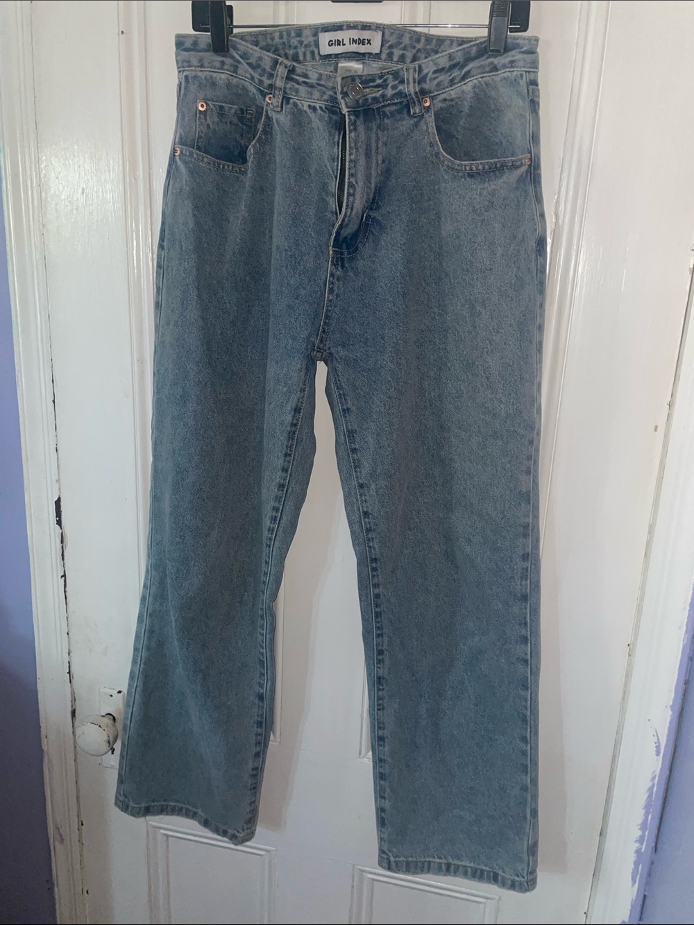 Girl Index Wash Straight Leg Jeans - Blue size 11